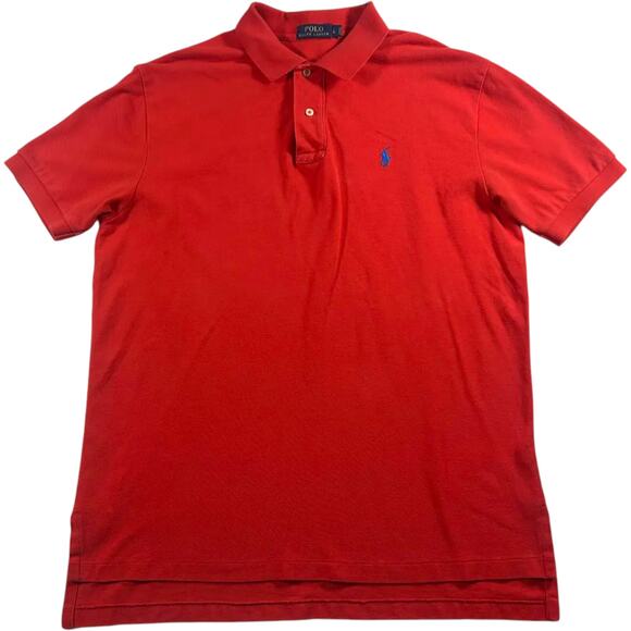 Polo Ralph Lauren - Men's Short Sleeve Red Polo Blue Pony - Size: Large - Picture 1 of 7